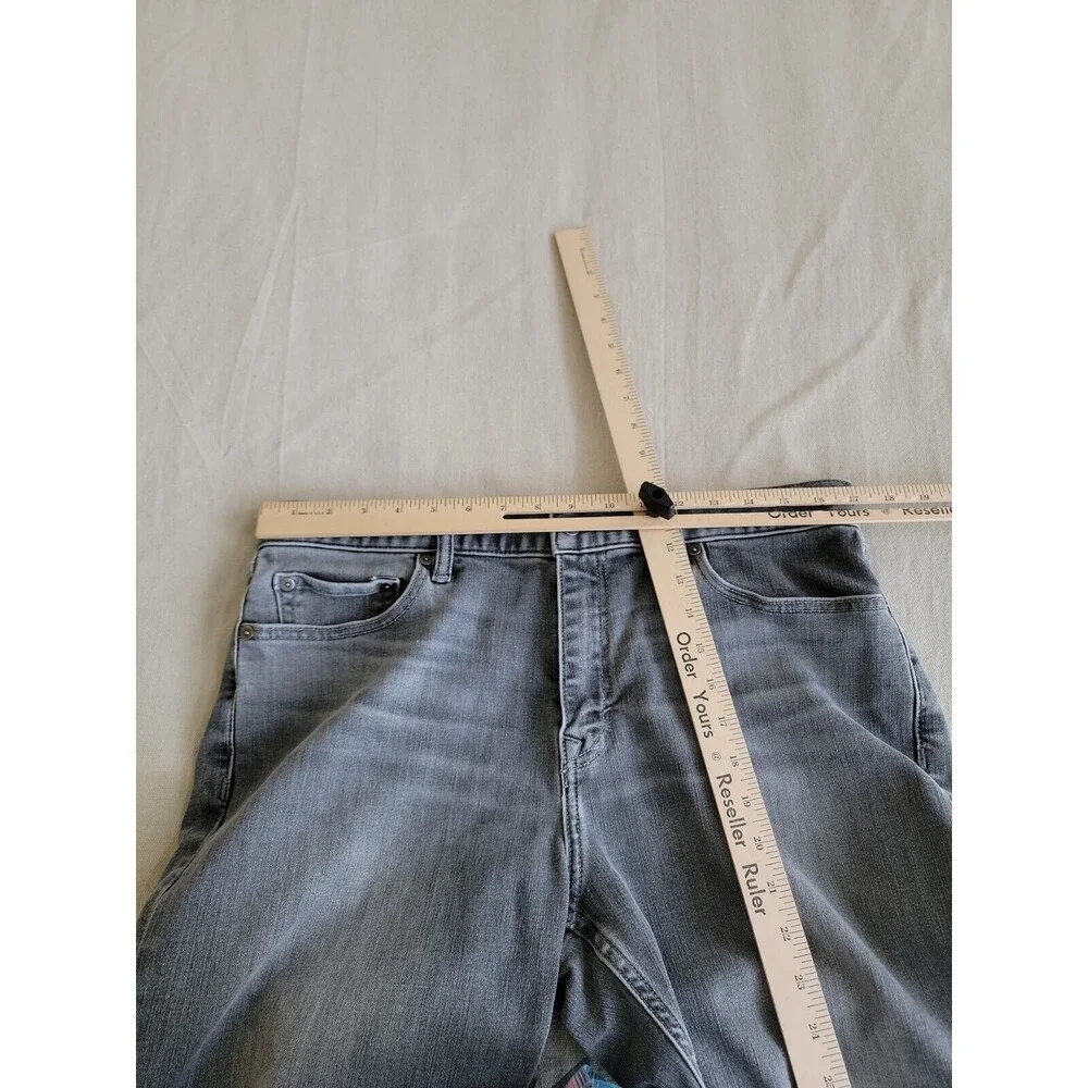 Banana Republic Mens 34x34.5 Jeans Tapered Athletic Fit Gray Mid Rise Stretch‎